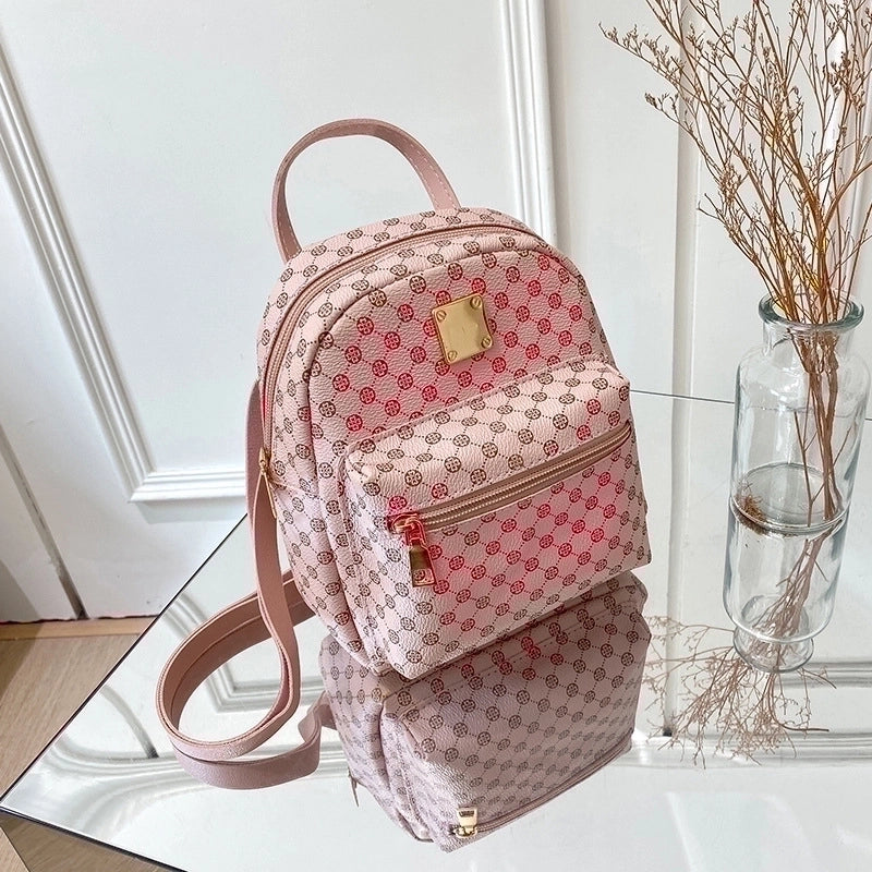 Fashion Plaid Print Backpack One Shoulder Multi-purpose Women