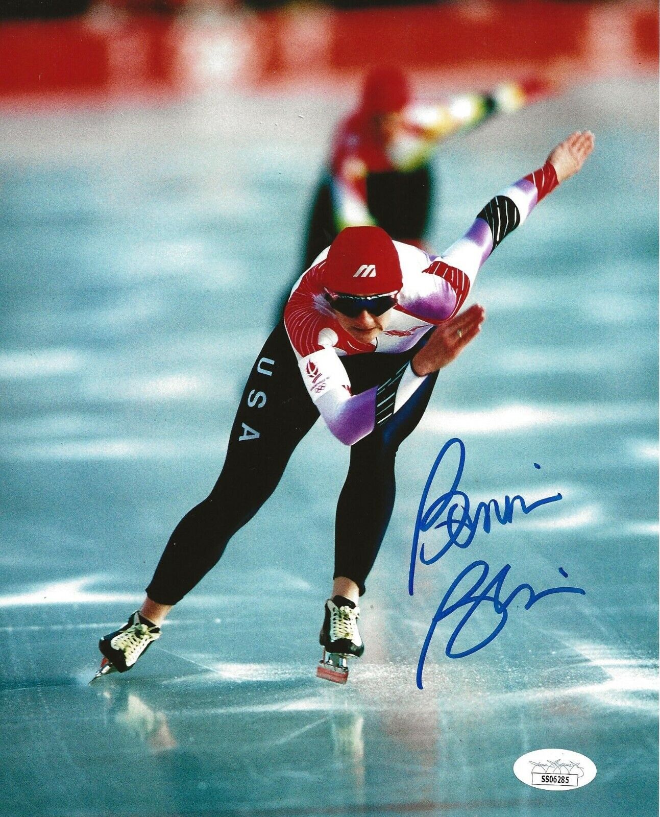 Bonnie Blair USA Speed Skating signed 8x10 Photo Poster painting Olympic Gold autographed 10 JSA