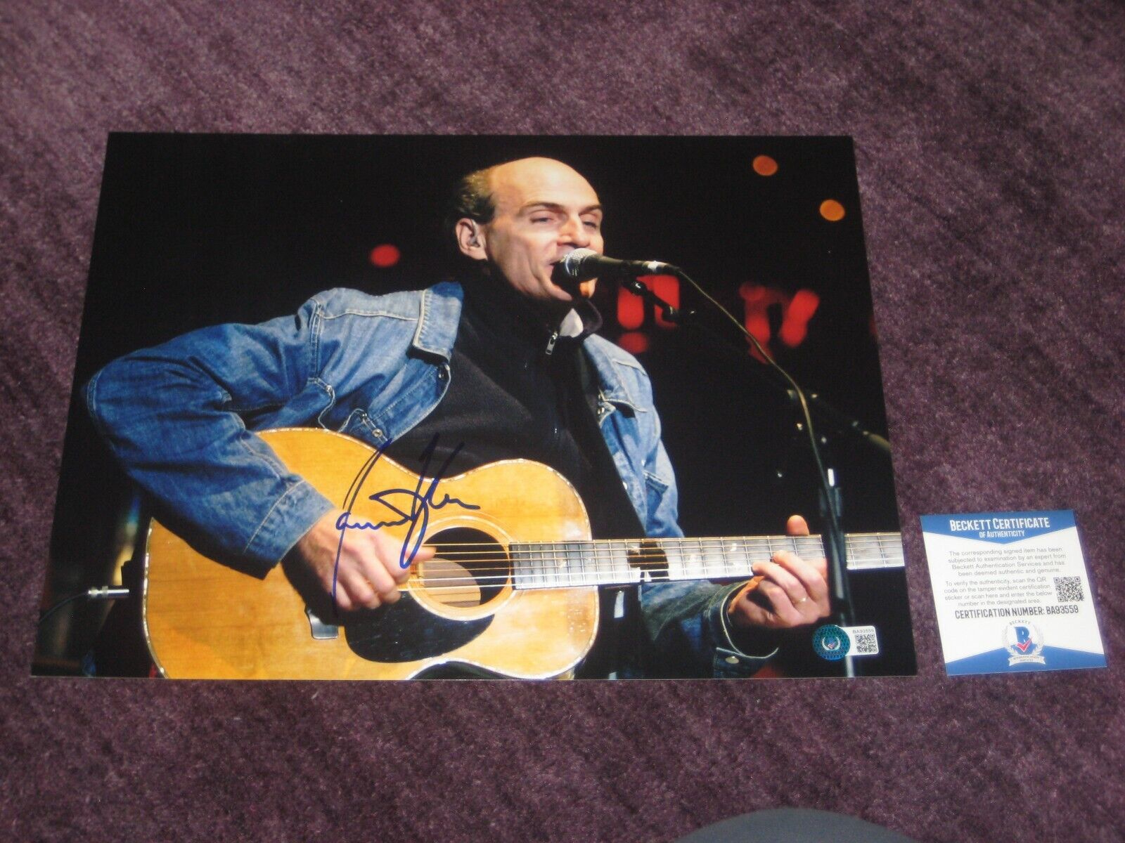 JAMES TAYLOR Signed 11x14 Concert Photo Poster painting w/ Beckett COA (BAS)