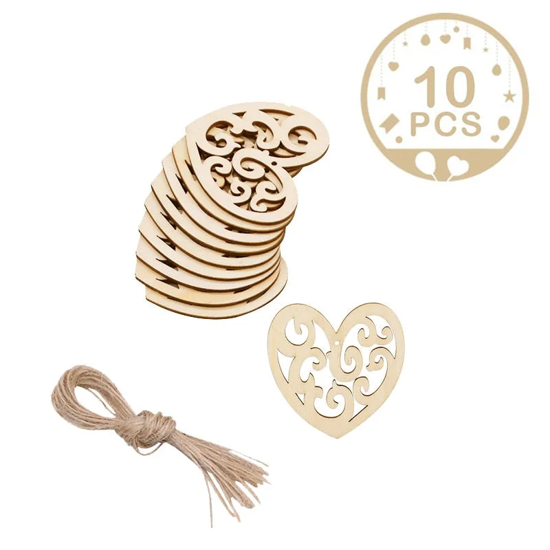 Wood Weddings Embellishment Laser Cut Love Heart Hanging Ornament Wooden Ring Box Mr Mrs Rustic Wedding Decoration