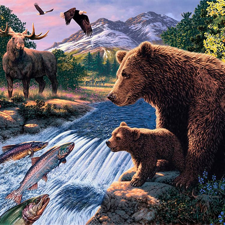 Bear   Full Round Diamond Painting 30*30CM