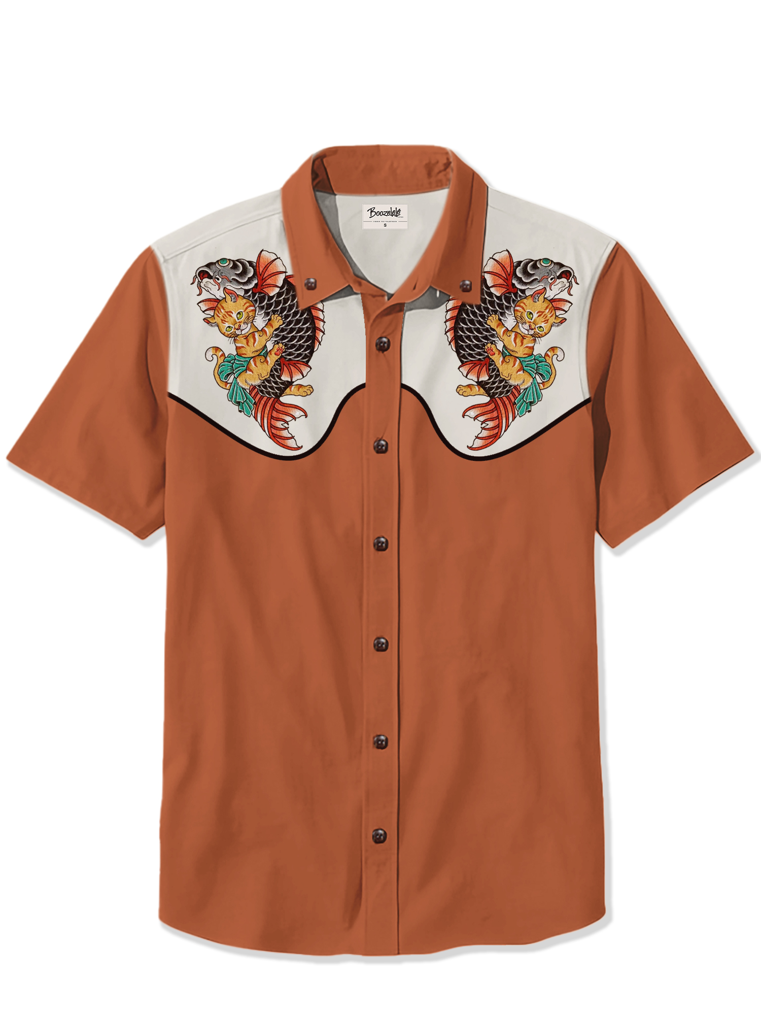 Kitten Holding Fish- 100% Cotton Shirt