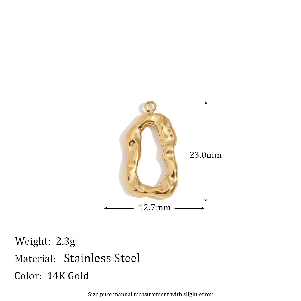 5 Pieces Fashion Irregular Heart Stainless Steel 18K Gold Plated Jewelry Making