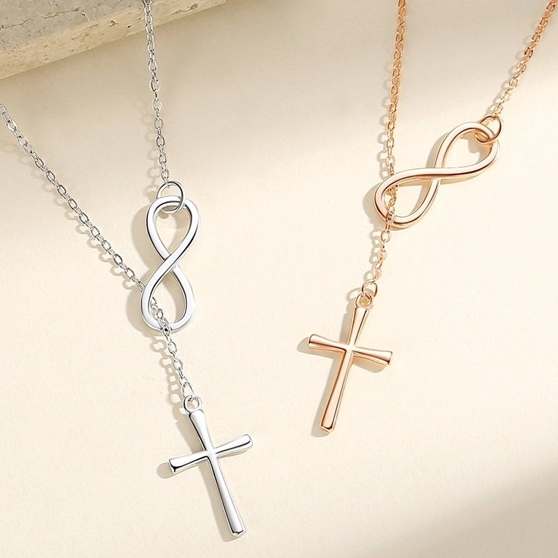 925 Sterling Silver Polishing Cross Pendant Necklace