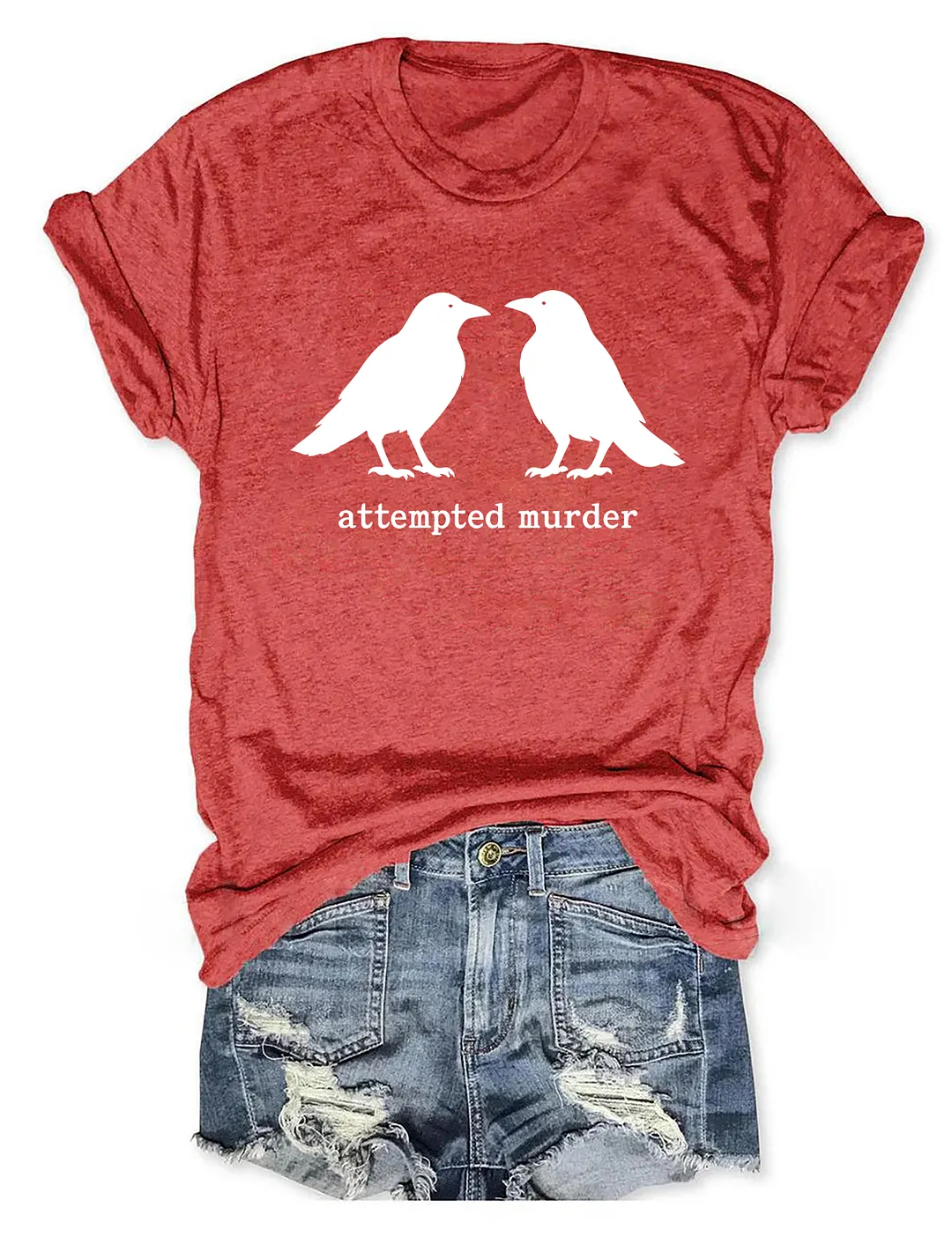 Funny Attempted Murder Crow T-shirt