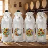 4 Pack DIY Rhinestone Drawstring Wine Gift Bags,  Diamond Painting Wine Decor Bag for Festival Gift Home Table Decor(Sunflower)