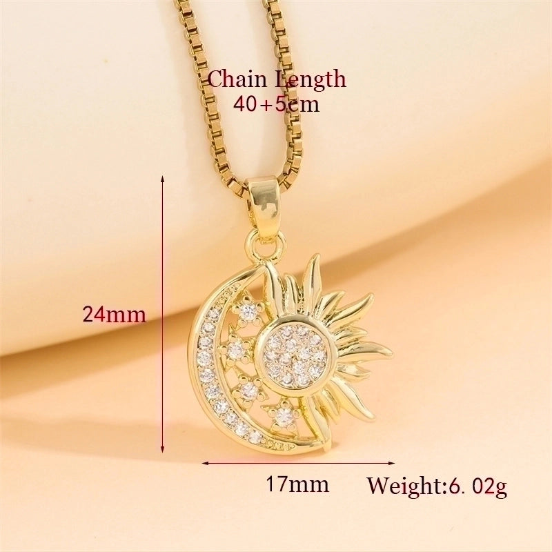 Stainless Steel Titanium Steel 18K Gold Plated Elegant Minimalist Streetwear Plating Inlay Heart Shape Flower Butterfly Zircon Pendant Necklace