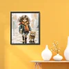 Girl And Dog-14CT Stamped Cross Stitch 42*48cm/16.54*18.9in