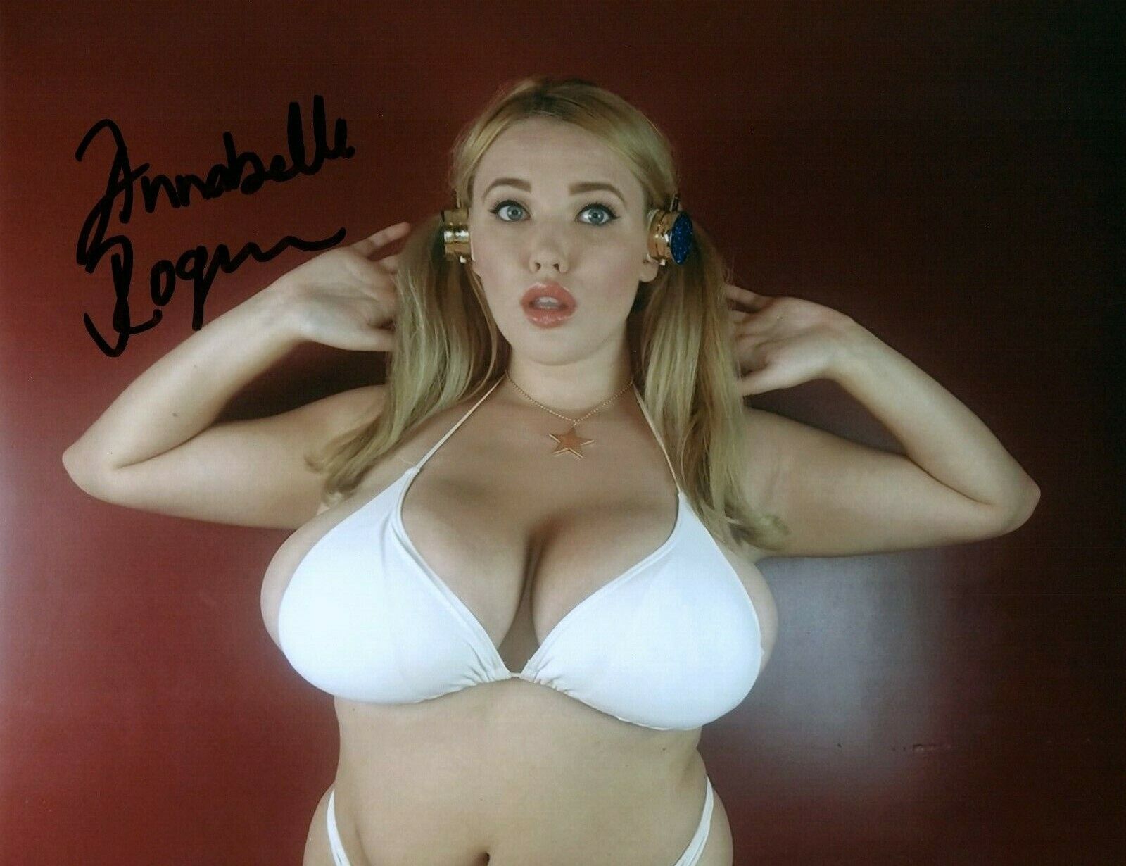 Annabelle Rogers Hott Super Sexy Signed 8x10 Photo Poster painting Adult Model COA Proof E130