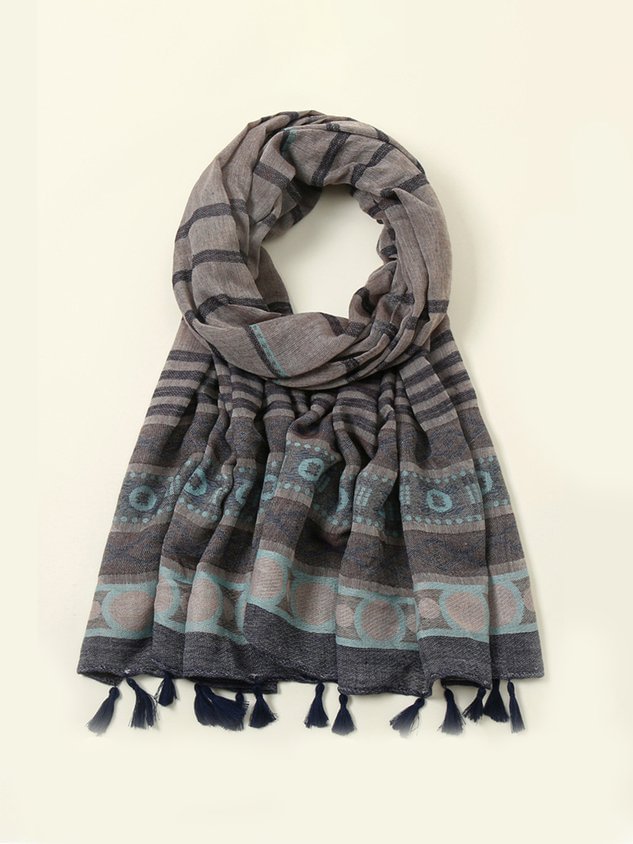 Retro Casual Ethnic Style Fringed Scarf