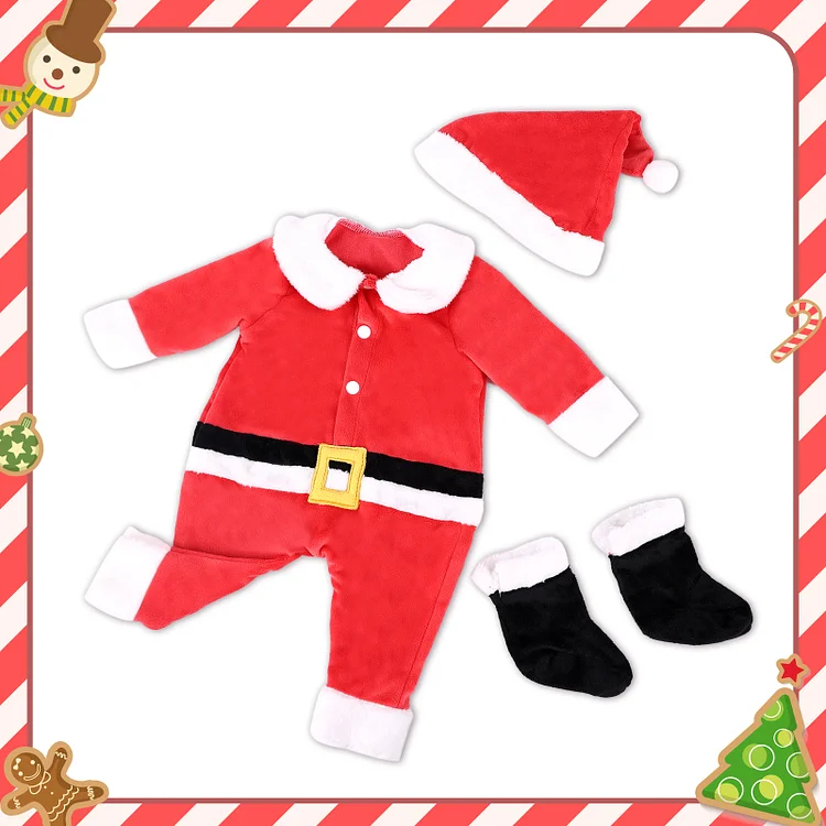 🎄[Christmas Gift] For 17"-20" Reborn Baby Doll Clothing 3-Pieces Set Accessories Rebornartdoll® RSAW-Rebornartdoll®