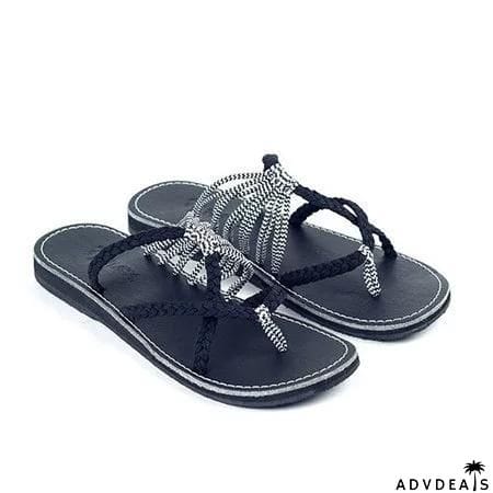 Women's Knitted Fabric Flip-flops Beach Slippers