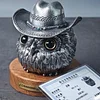 Vintage Handmade Brass/Sterling Silver Owl Storage Jar