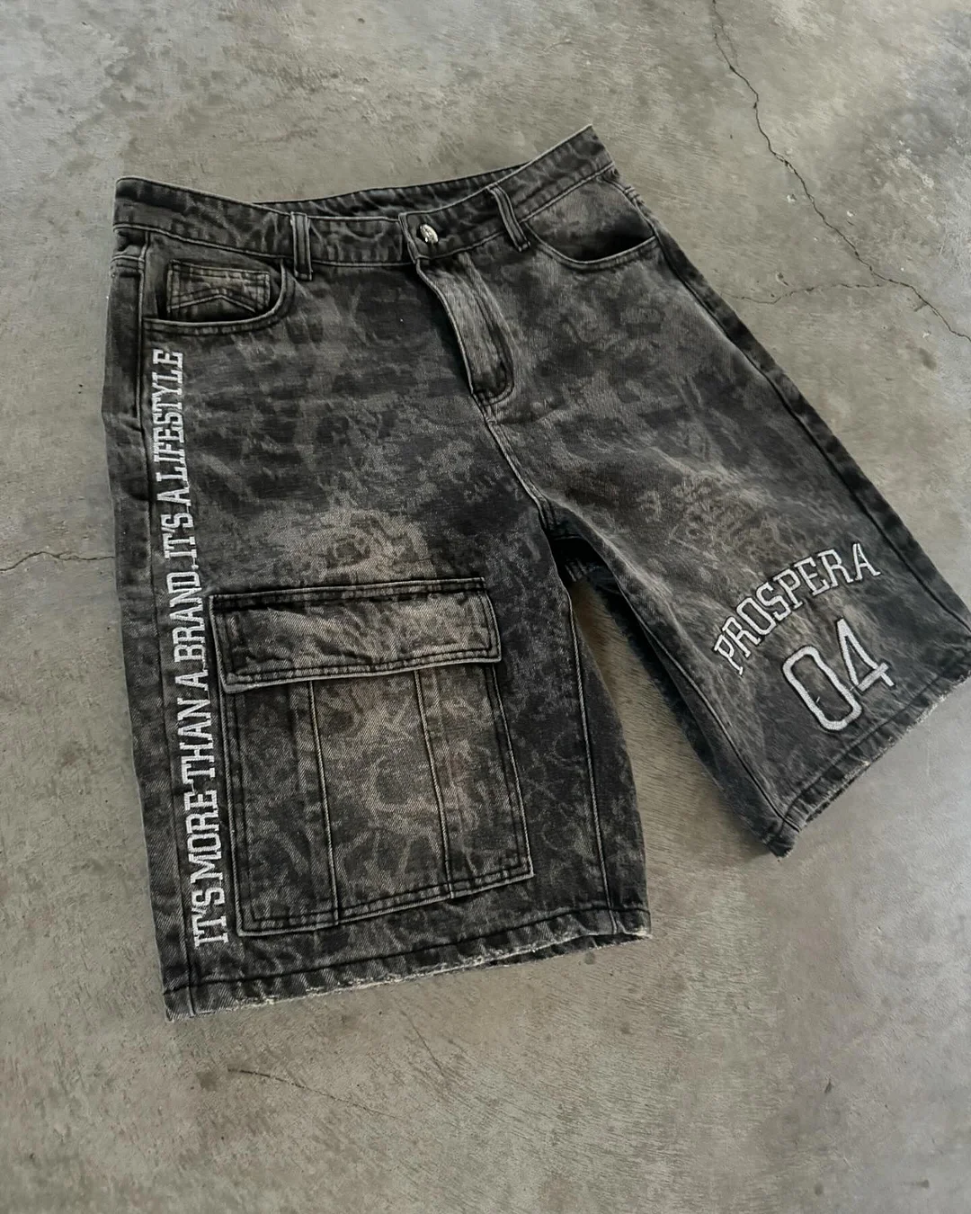 Aonga Y2k Pants Hip Hop Retro Letter Print Washed Men Shorts Loose Casual Sports Denim Shorts Gothic New Short Sweatpants Streetwear aonga