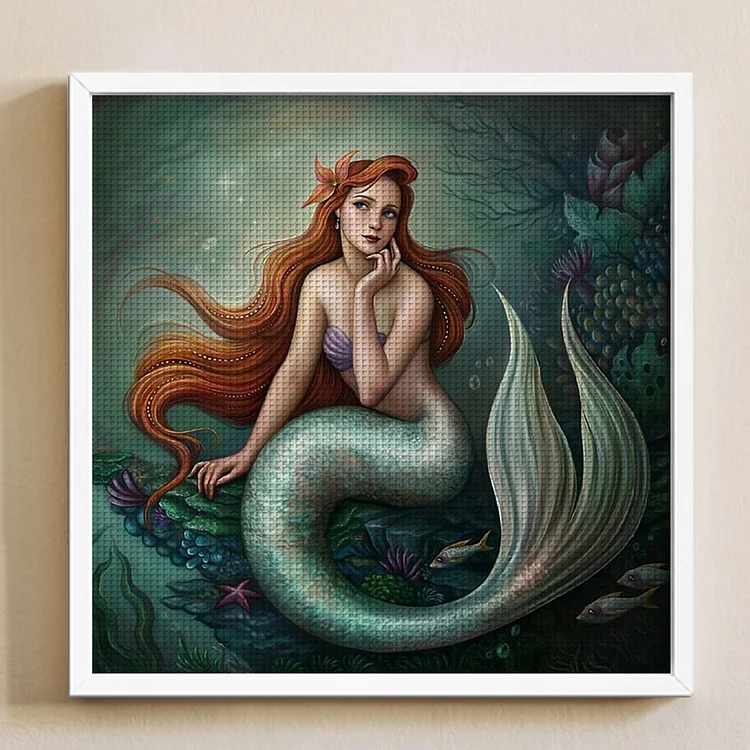 Mermaid 11CT (40*40CM) Stamped Cross Stitch