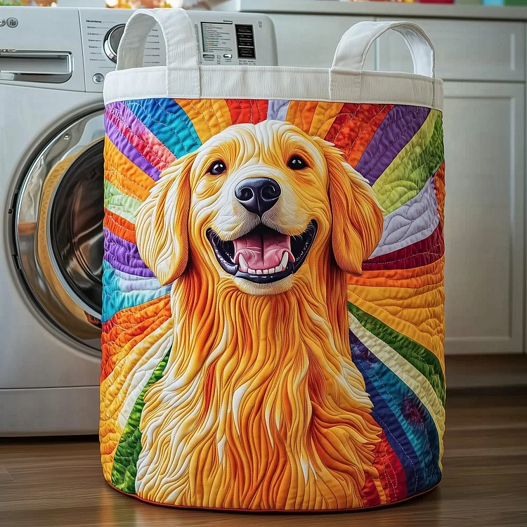 Golden Retriever Quilted Laundry Basket GFTOTG803