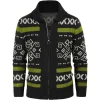 Men's Vintage Pattern Slim Fit Zipper Knitted Cardigan Sweater