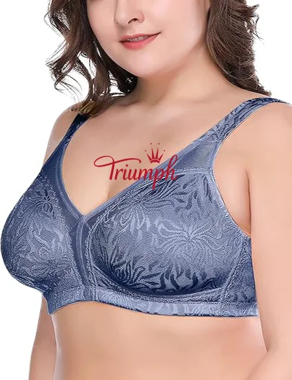 Triumph - Pack de 3 🔥Soutien feminino confort&aacute;vel, sem aro, retr&aacute;til, cobertura total, tamanho grande