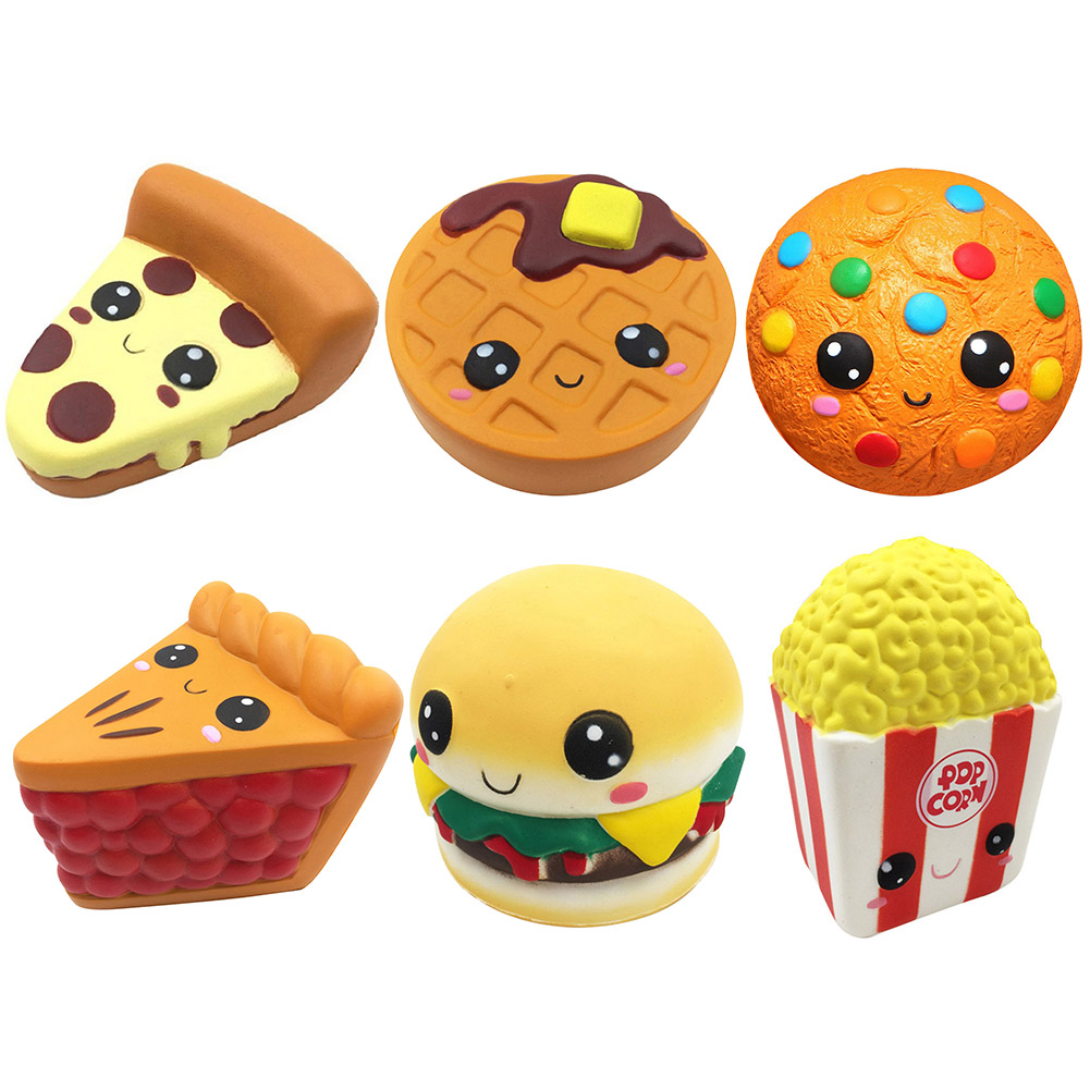 

Cartoon Cute Expression Bread Squeezing Toys Mini Stress Relief Funny Toy, Big pizza, 501 Original