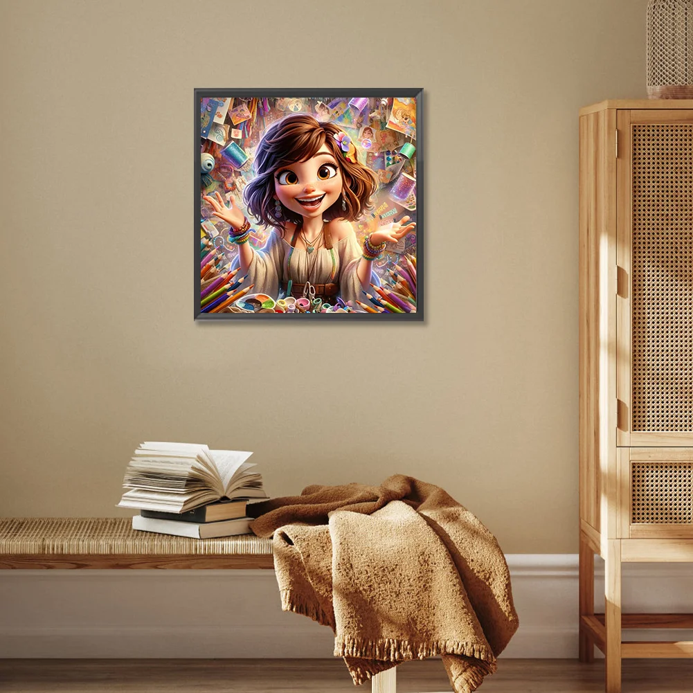 Full Round Diamond Painting 30*30cm - Girl