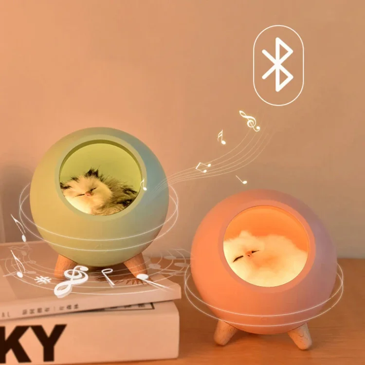 LED Creative Cat House Table Lamp Bluetooth Speaker - Appledas