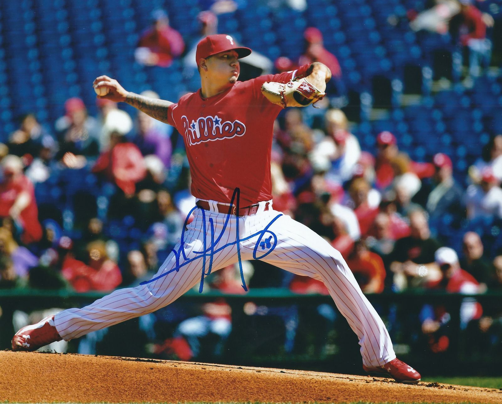 Signed 8x10 VINCENT VELASQUEZ Philadelphia Phillies Autographed Photo Poster painting- COA