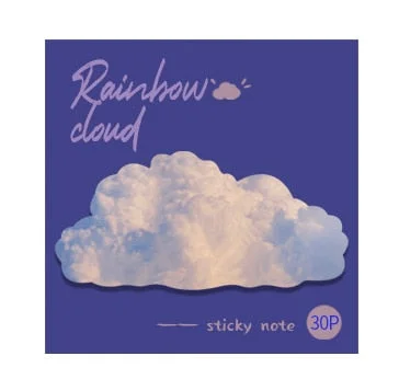30 Pages Creative Color Self Adhesive Memo Pad Rainbow Clouds Style Sticky Notes Bookmark School Office Stationery Supplies