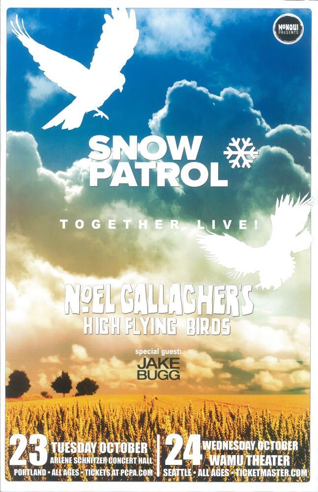 SNOW PATROL 2012 Gig POSTER Seattle / Portland Oregon Concert