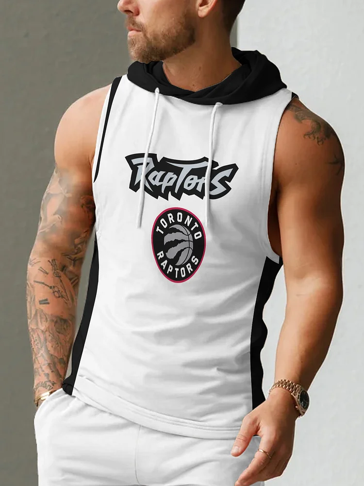 Toronto Raptors Men's Casual Comfy Sleeveless Hooded Tank Top