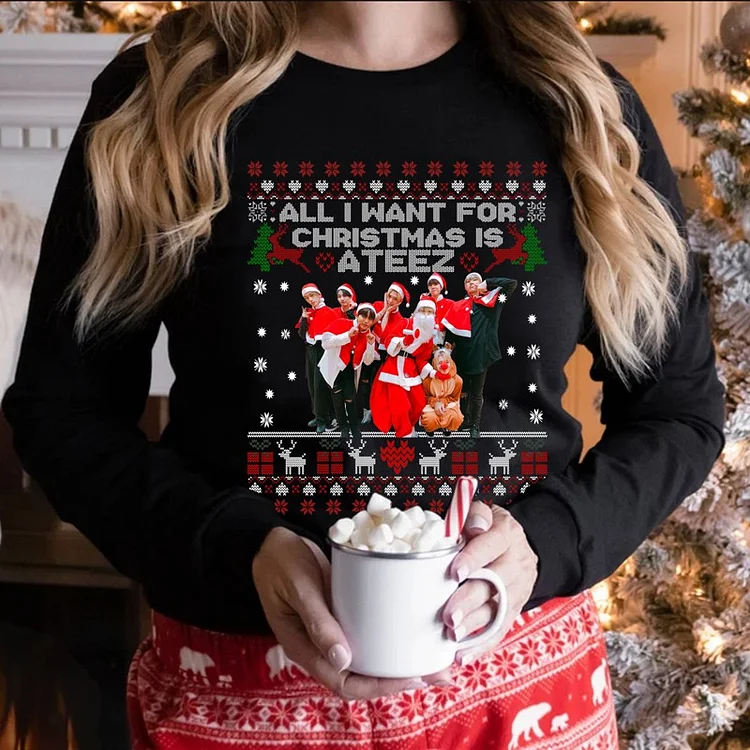 ATEEZ Christmas Photo Sweatshirt officialateezshop