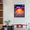 (40*50cm)DIY Round Partial AB Drill Diamond Painting - Sunset Boulevard