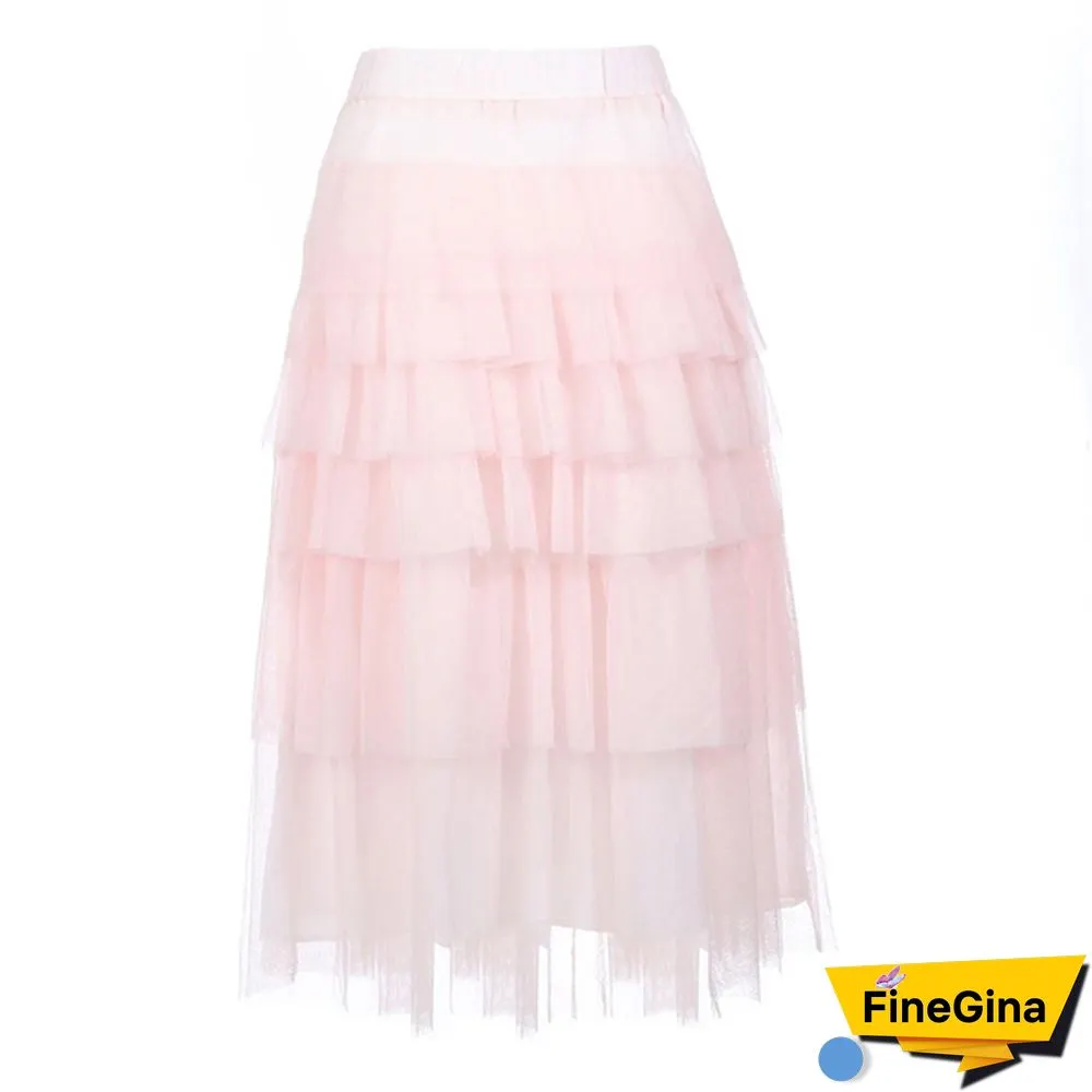 Fashion Summer Women Boho Lace Tiered Ruffle Flower High Waist Beach Long Skirt