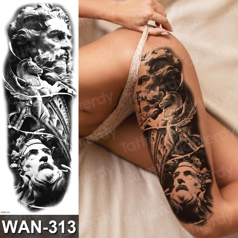temporary tattoo women custom peony lotus fish tattoo body leg thigh full arm sleeve tattoo stickers sexy waterproof big size