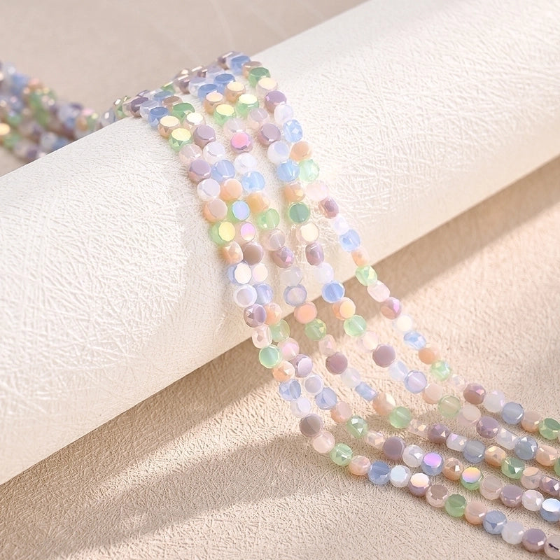 5 Strands/Package 4×2.5mm Hole Under 1mm Glass Electroplate Glass Beads Colorful Simple Candy Beads