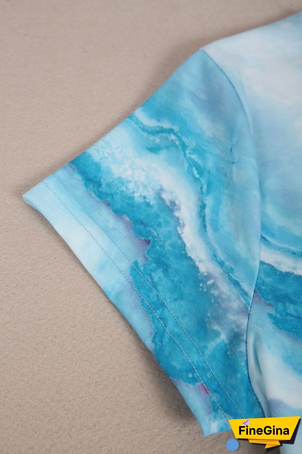 Ocean Dream Blue Marble Print Top
