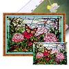 >SALE<Full Embroidery Cotton Thread 11CT Printed Stain Glass Rose Cross Stitch 60x40cm
