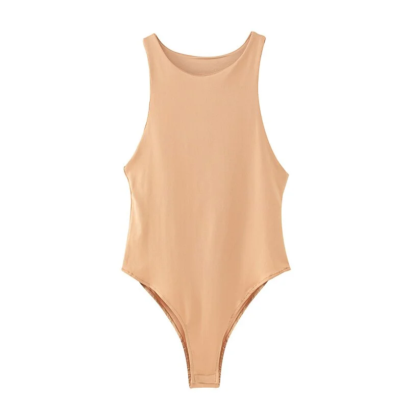 Sexy Women Bodycon Slim Elastic Bodysuit 2020 Fashion Elegant Ladies Casual Club Party Sleeveless Bodysuits Femme Tops