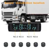 Wireless Car Tire Pressure Monitor 6 External Sensor Digital TPMS USB Solar 7Bar
