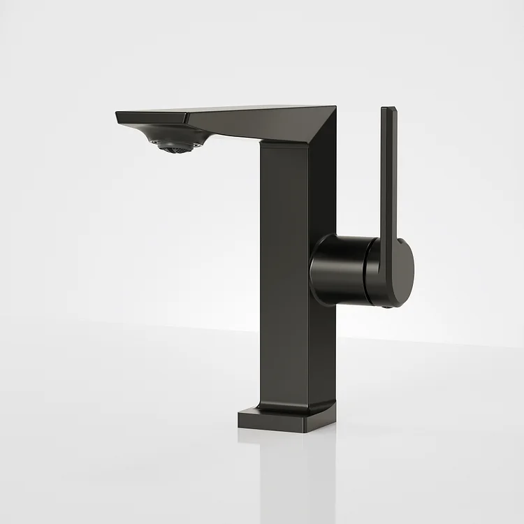 EVERSTEIN Single Hole Bathroom Sink Faucet with Side Handle Matte Black