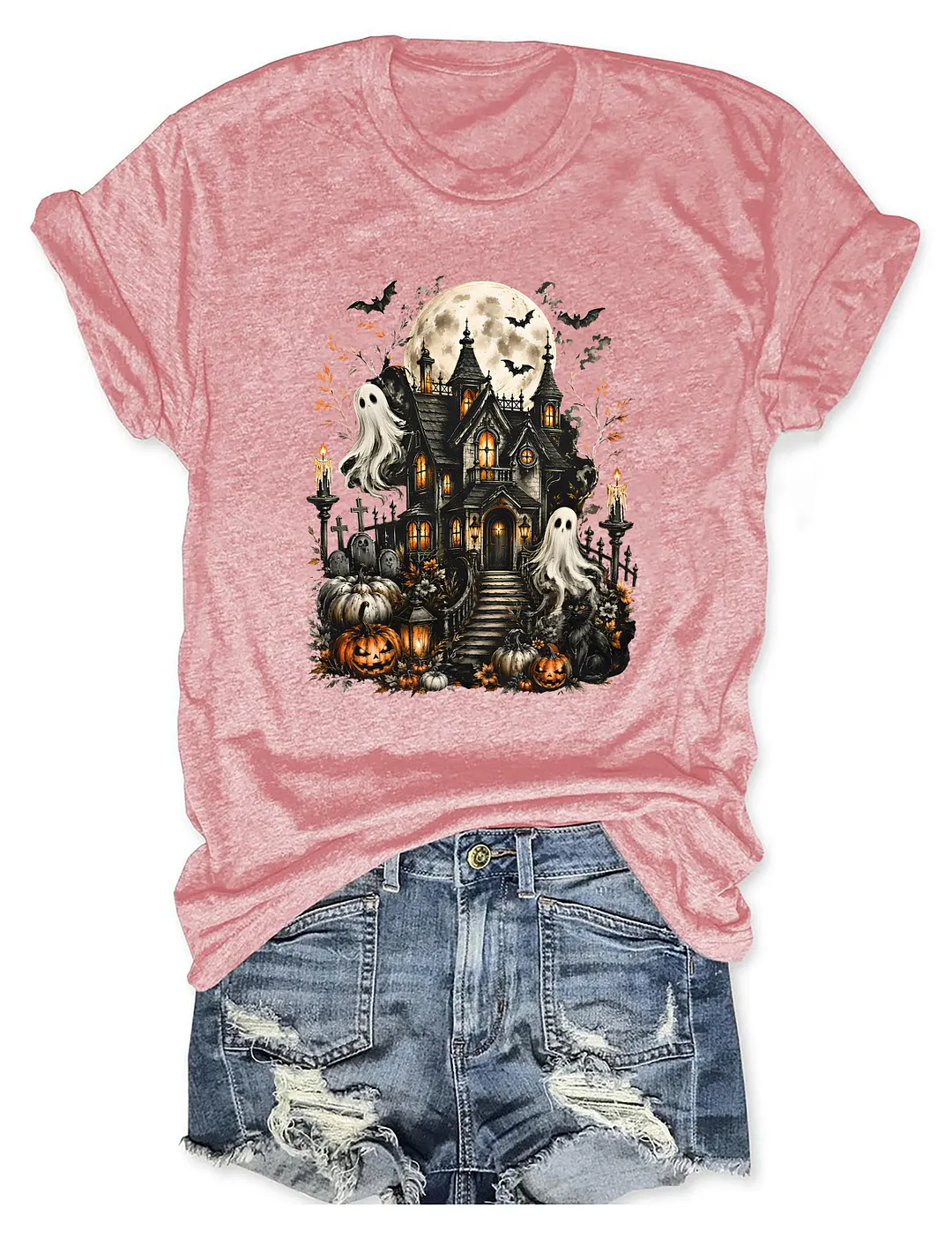 Halloween Haunted House Spooky Ghost T-shirt