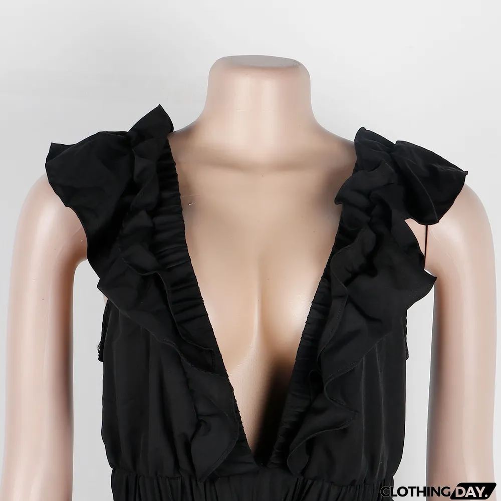 Women Sexy V-Neck Sleeveless Dress