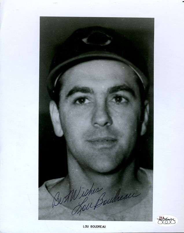 Lou Boudreau Signed Jsa Cert Sticker 8x10 Photo Poster painting Authenticated Autograph