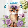 uk.everydayedeals DIY Diamond Painting Acrylic Bobble Head Decoration - Cat Purple Flower