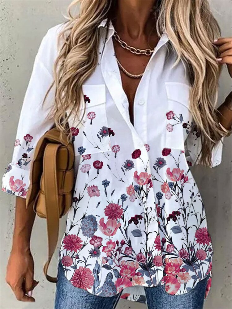 Chasenstones Temperament long-sleeved woman shirt casual  shirt woman elegant blouse woman