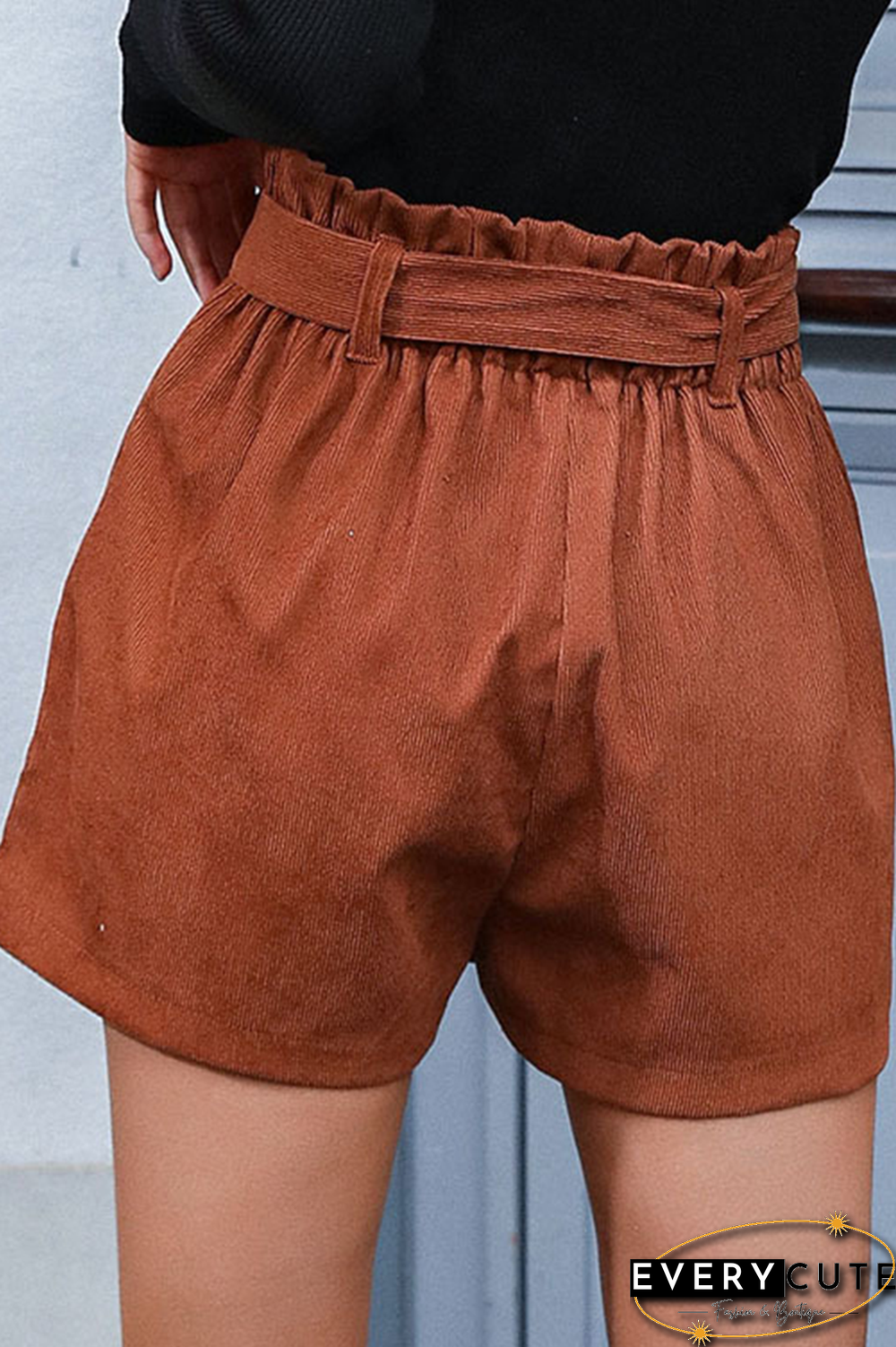 Casual Solid Draw String Straight High Waist Straight Solid Color Bottoms