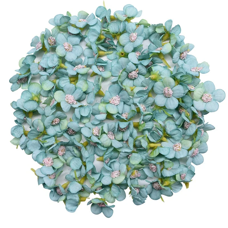 50Pcs 2cm Multicolor Daisy Flower Heads Mini Silk Artificial Flowers for Wreath Scrapbooking Home Wedding Decoration