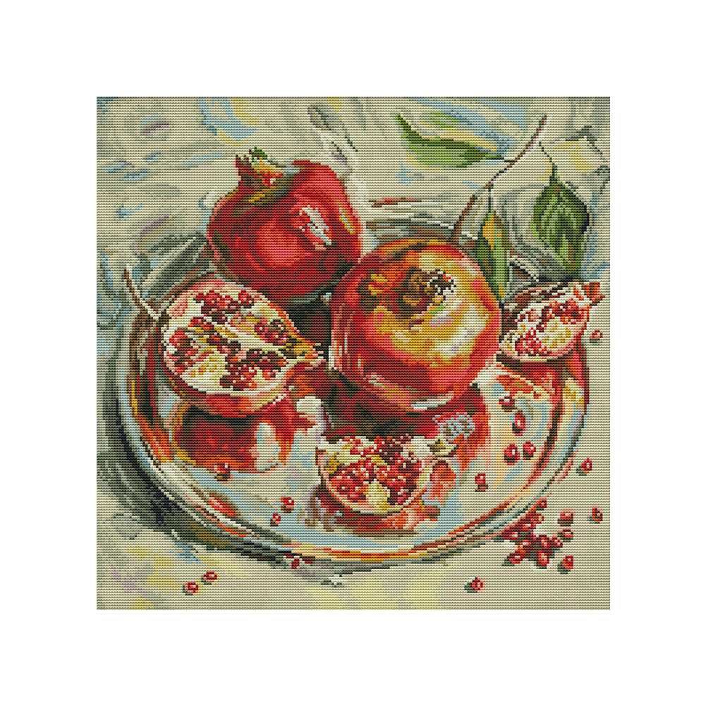 

Pomegranate - 14CT Stamped Cross Stitch - 44*44CM, 501 Original