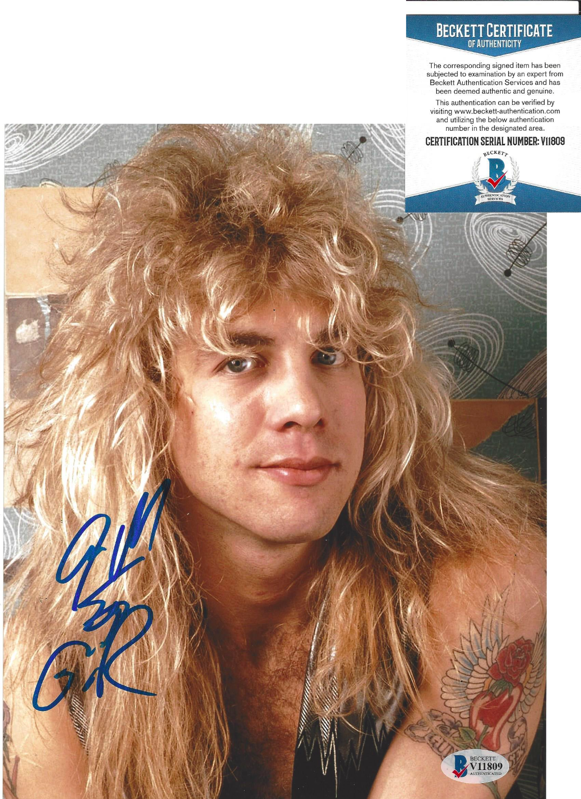 STEVEN ADLER SIGNED GUNS N' ROSES DRUMMER 8x10 Photo Poster painting PROOF BECKETT COA BAS