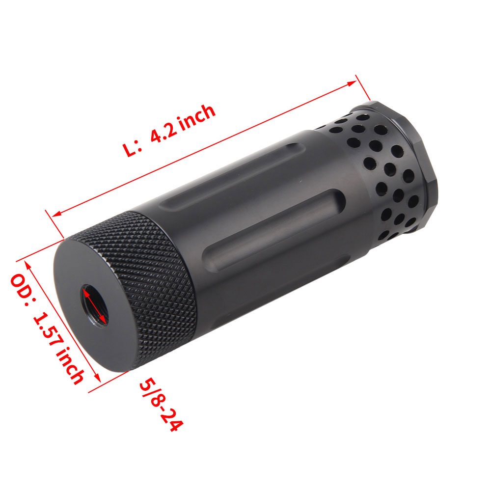 4.2'' L 1.57'' OD Aluminum Modular Solvent Trap 1.375x24 thread 1/2-28 5/8-24 13/16-16 end cap flash hiders