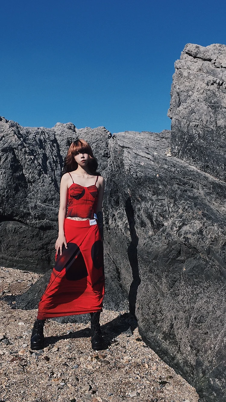 SASHA Q Wrap Skirt  - 12 Recycled Water Bottles - Red